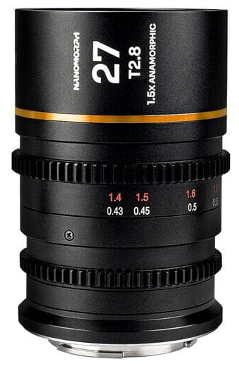 Laowa Nanomorph 27mm T2.8 1.5x S35 Anamorphic Lens - Fujifilm X - Amber Flare