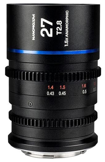 Laowa Nanomorph 27mm T2.8 1.5x S35 Anamorphic Lens - Fujifilm X - Blue Flare