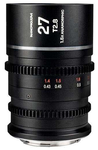 Laowa Nanomorph 27mm T2.8 1.5x S35 Anamorphic Lens - L Mount - Silver Flare