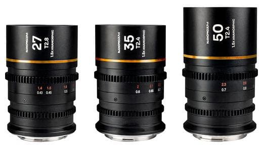 Laowa Nanomorph S35 Prime 3 Lens Bundle - Sony E - Amber Flare