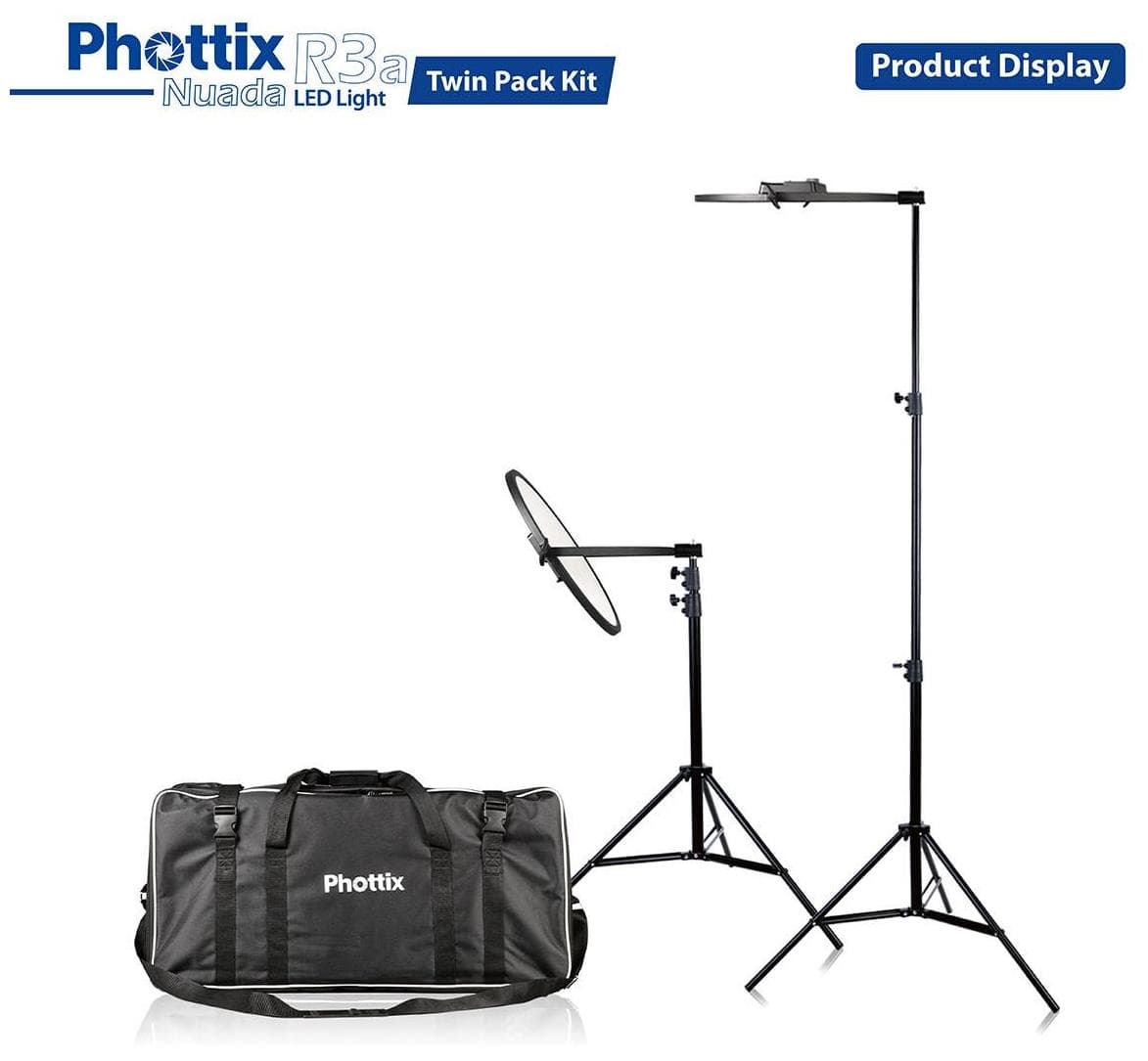 PHOTTIX NUADA R3a Twin LED Soft Light Kit w/Stands